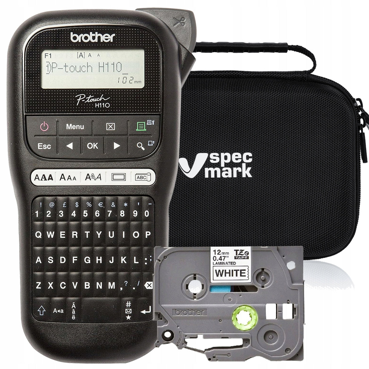 Label printer Brother PT-H110 suitcase + TZe-231 holster case set TZ231