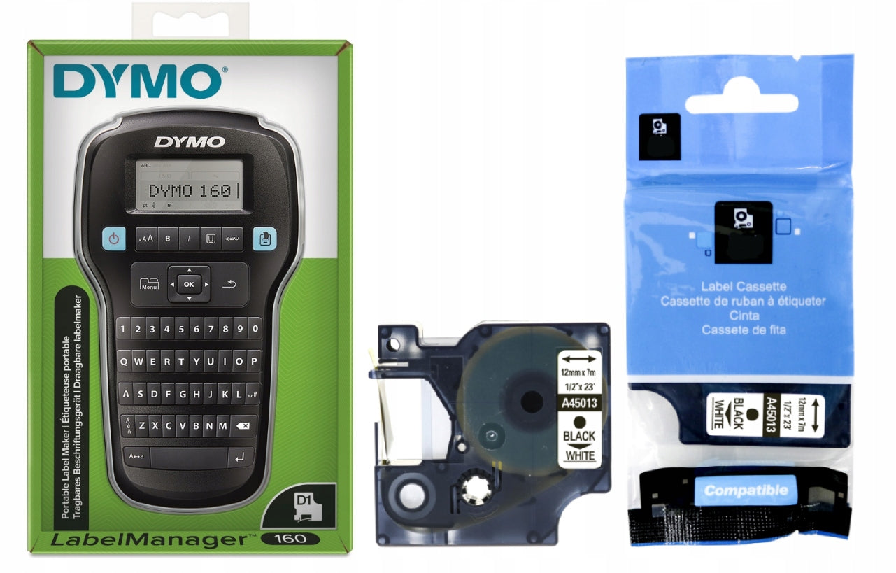 Label printer DYMO LM160 Label Manager + tape D1 45013 12mm white