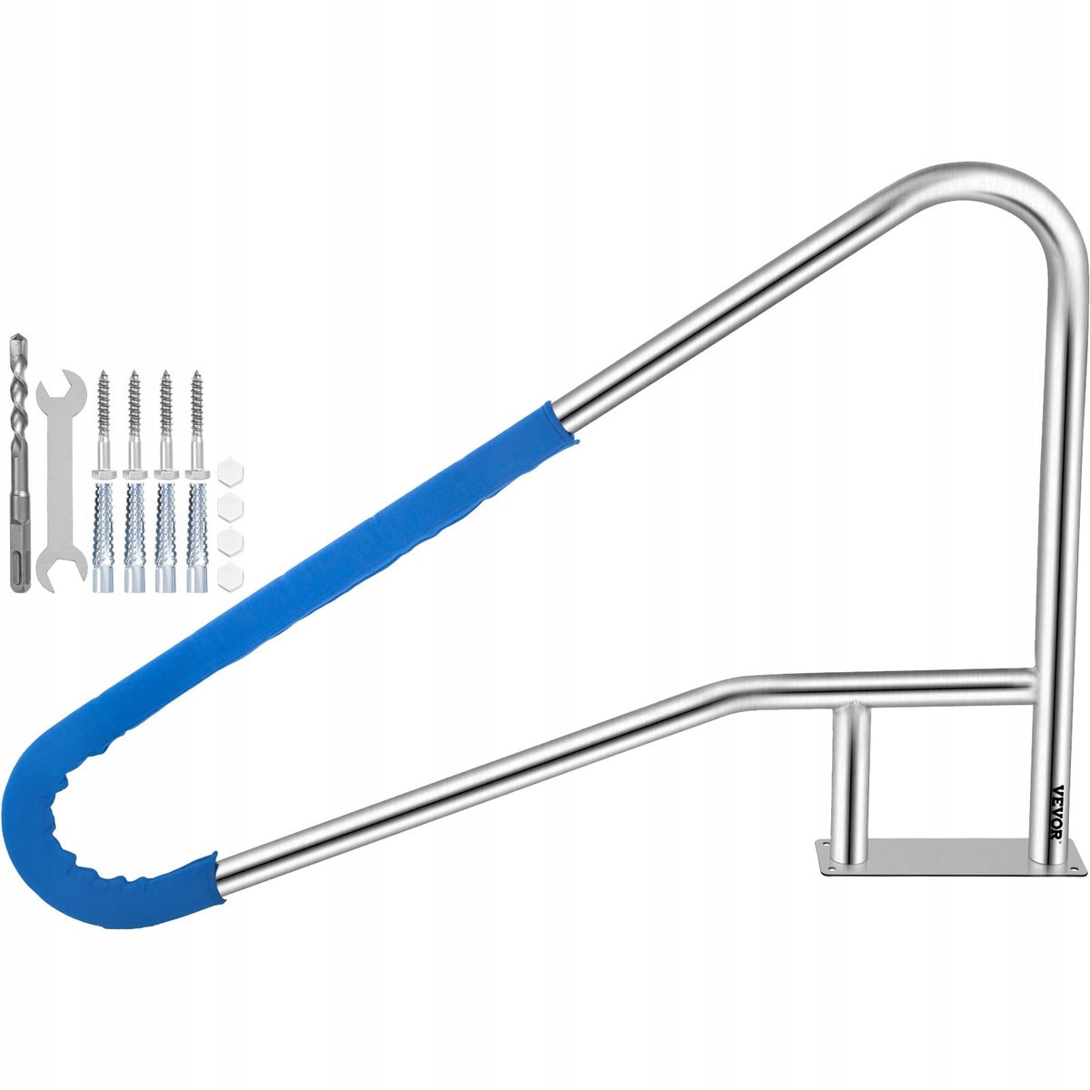 Ladder handrail pool outdoor steel 139x81cm anti-slip for spa hotel