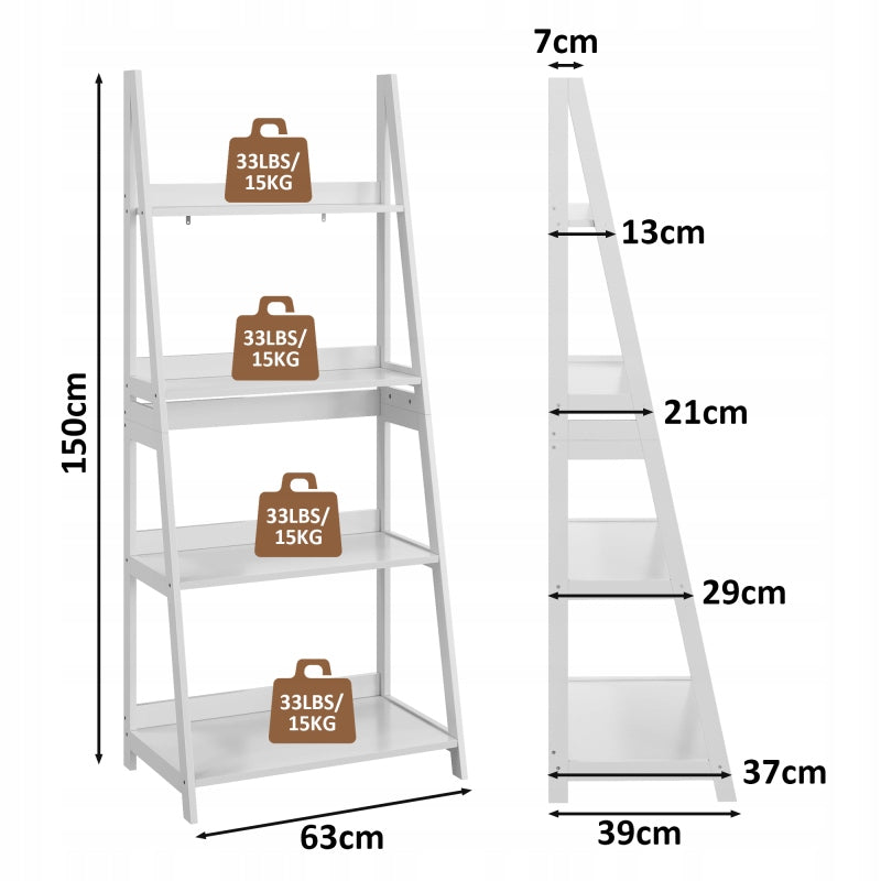 Ladder rack 4-level white 150x63x39 cm modern Manufacturer code W3180P324513