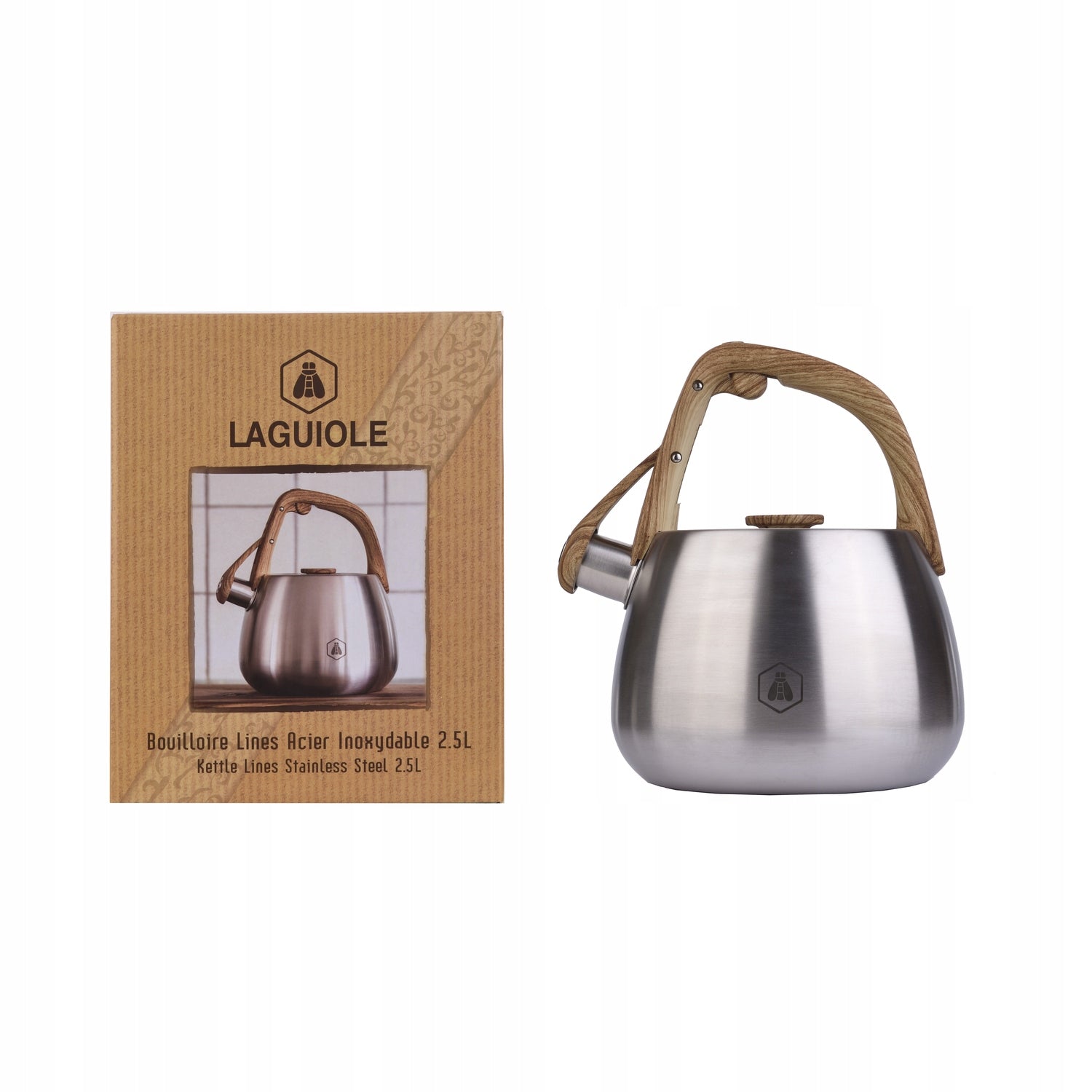 Laguiole Stainless Steel Kettle with Kettle Whistle for Gas Induction