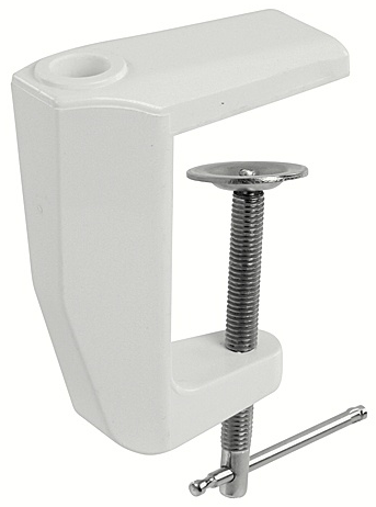 Lamp mount with magnifying glass holder for table top type vice white 13mm