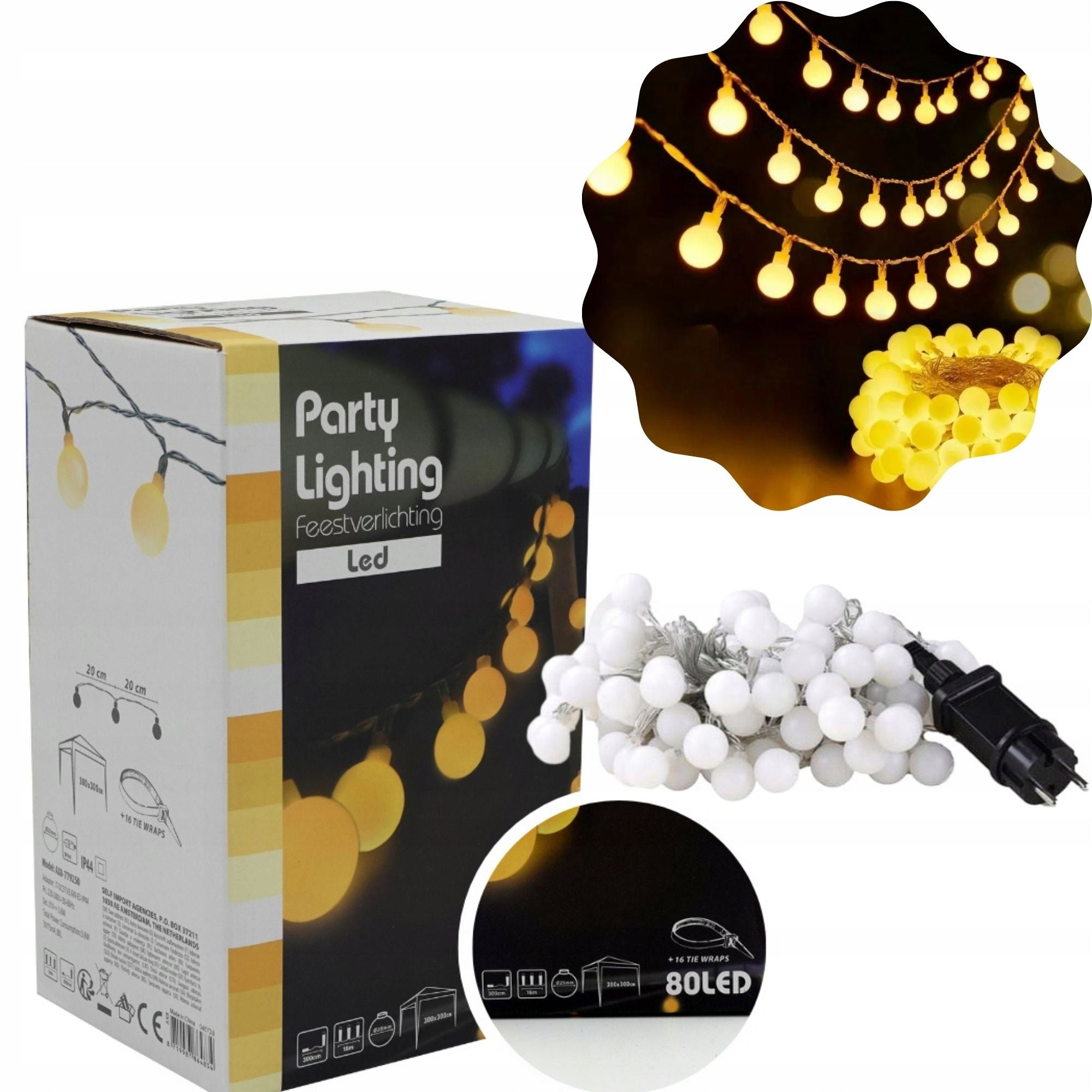 Lamps GARLAND lights for garden gazebo balcony long 16 m garland balls Packaging status original