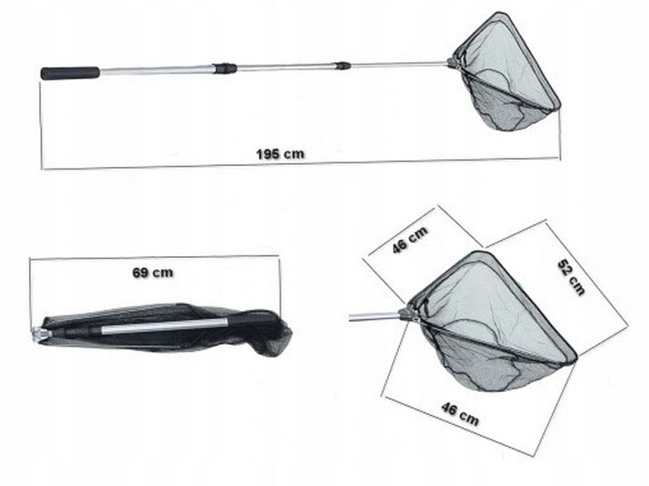 Landing net RUMPOL ALUMINIUM LANDING NET 195 CM TELESCOPIC 195 x 50 cm 055 Brand Hokkaido