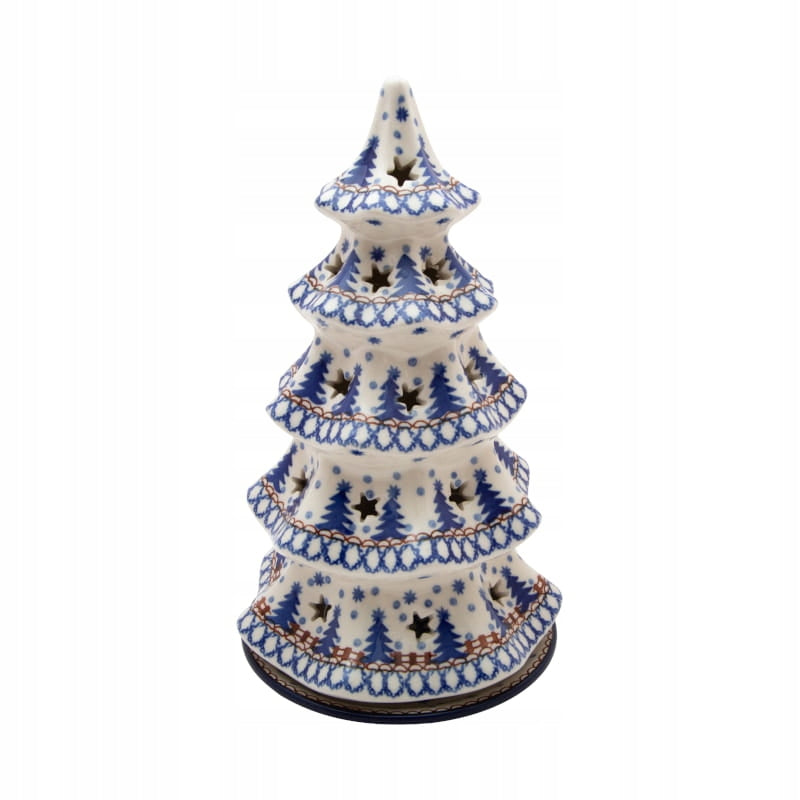 Lantern Christmas Tree 24 cm Ceramika Artystyczna Bolesławiec dek 0339 CHRISTMAS TREES