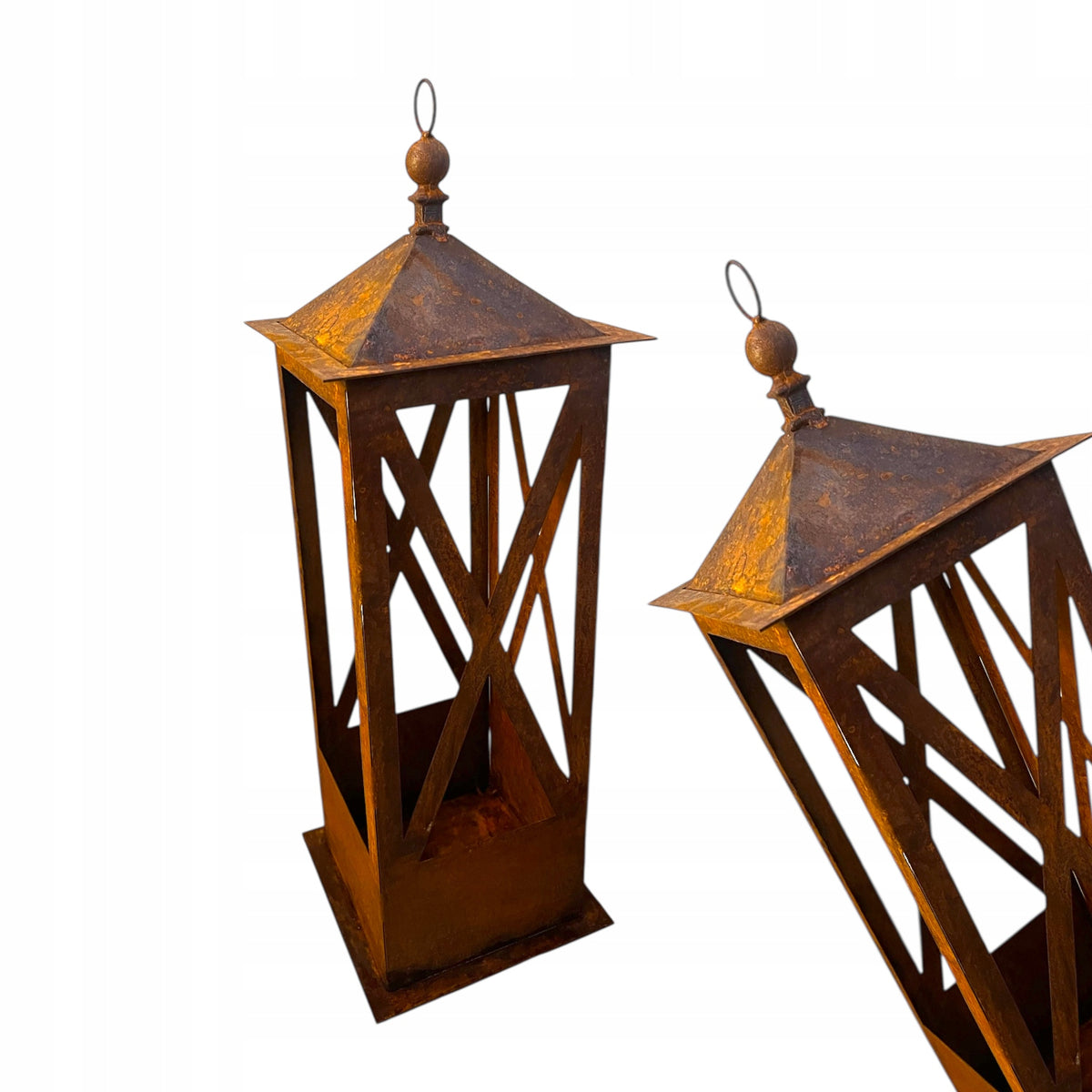 Lantern XXL metal corten garden ornament rusty lantern large metal Manufacturer code 251055 latarnia 70x22cm