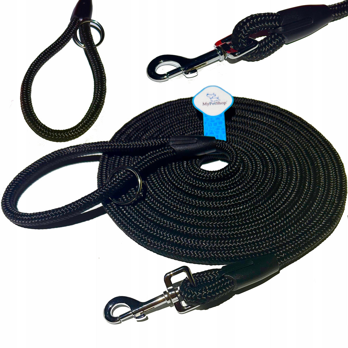 Lanyard for Dog Training Rope 5 m. Thick Rope 12 mm with Circle. Strong notch. Packaging status original