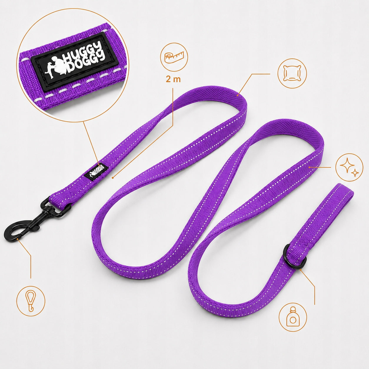 Lanyard for puppy small dog HUGGY DOGGY reflective 2 m yorka shih tzu S Packaging status original