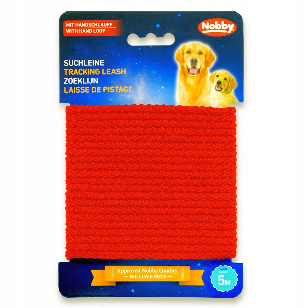 Lanyard - long training cord for dog or cat Nobby Ø 5mm / 5m red Manufacturer code 73241