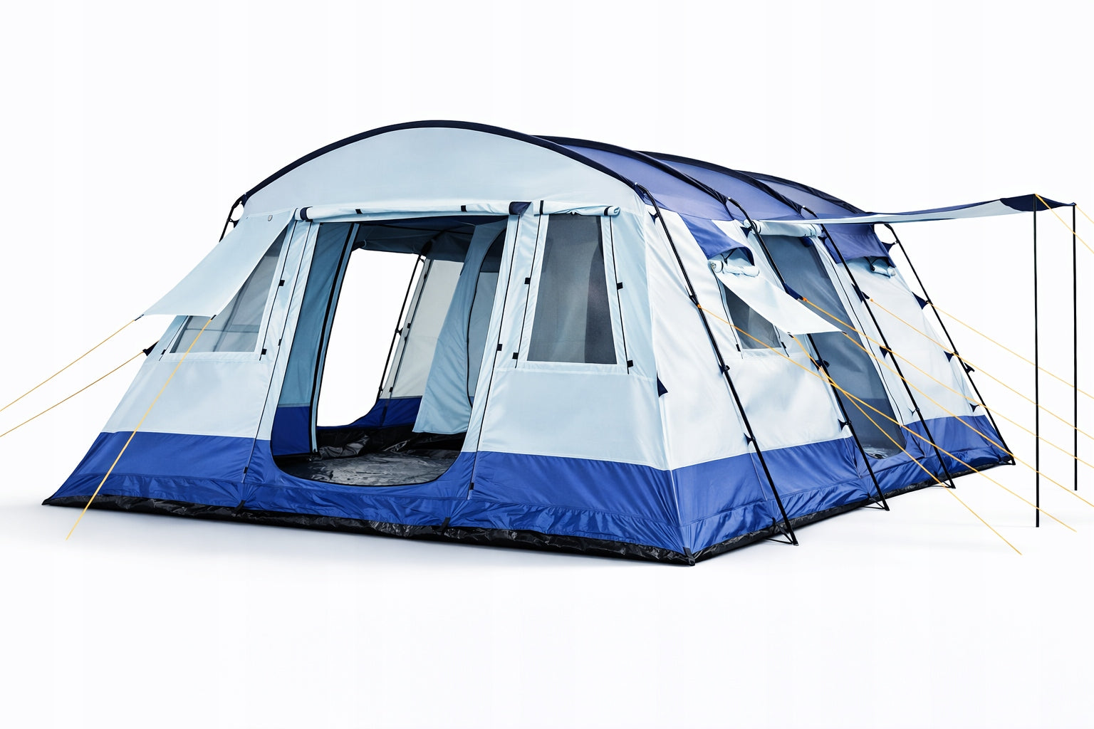 Large 25m² Tent NEVADA XXL 6 -12 people 5000mm integrated! Black cabins! Manufacturer code VC-036