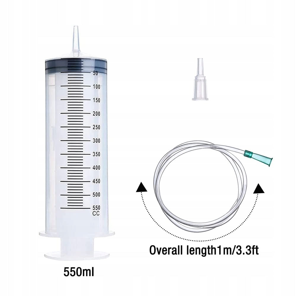 Large 550ml syringe with hose for extracting oil and fluid changes Manufacturer code Duża Strzykawka 150+550ml