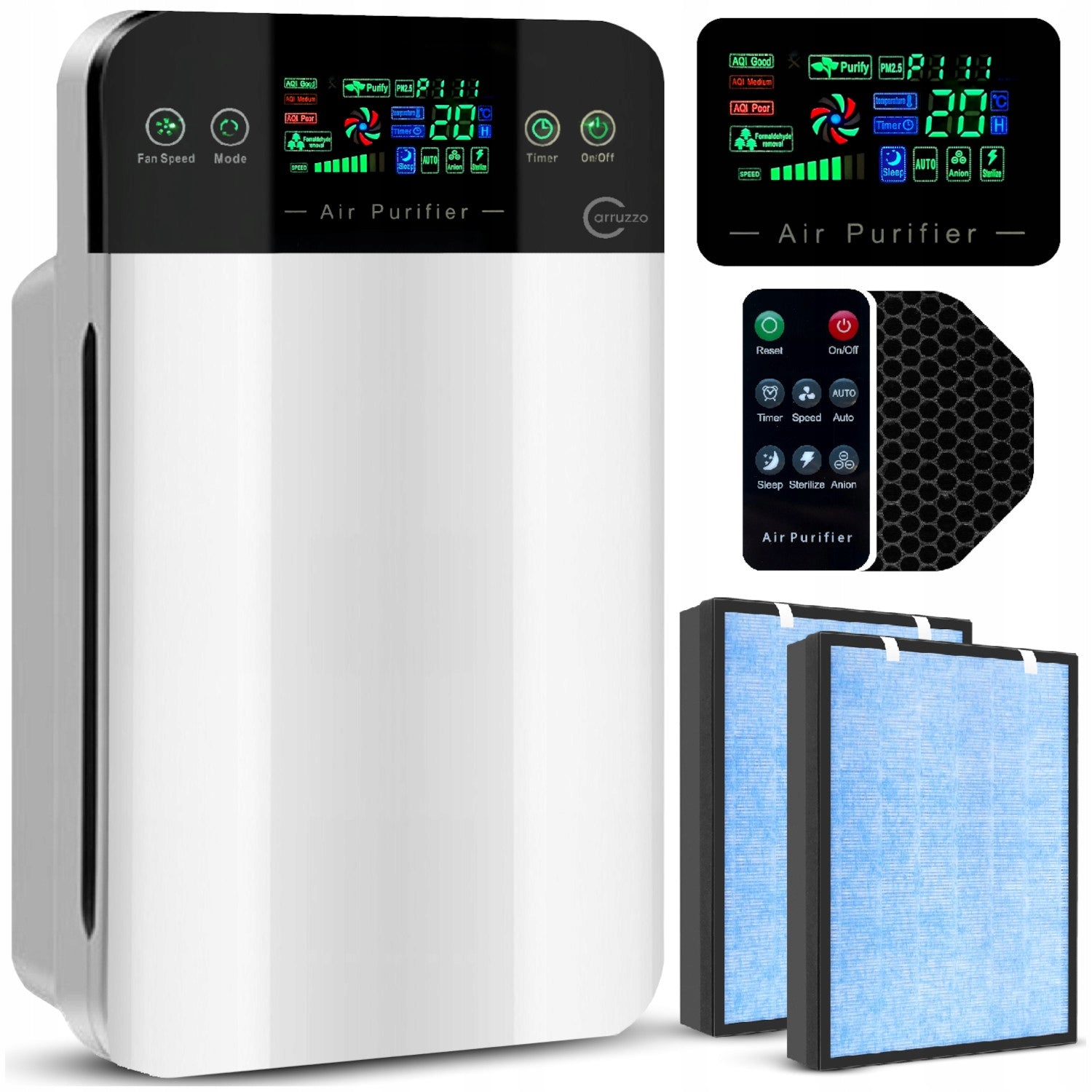 Large Automatic HEPA Air Purifier + Ionization Sterilization 7in1