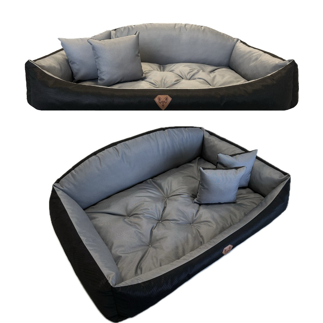 Large Bed Dog Couch Playpen 100X75 Dogs4life WATERPROOF M GREY