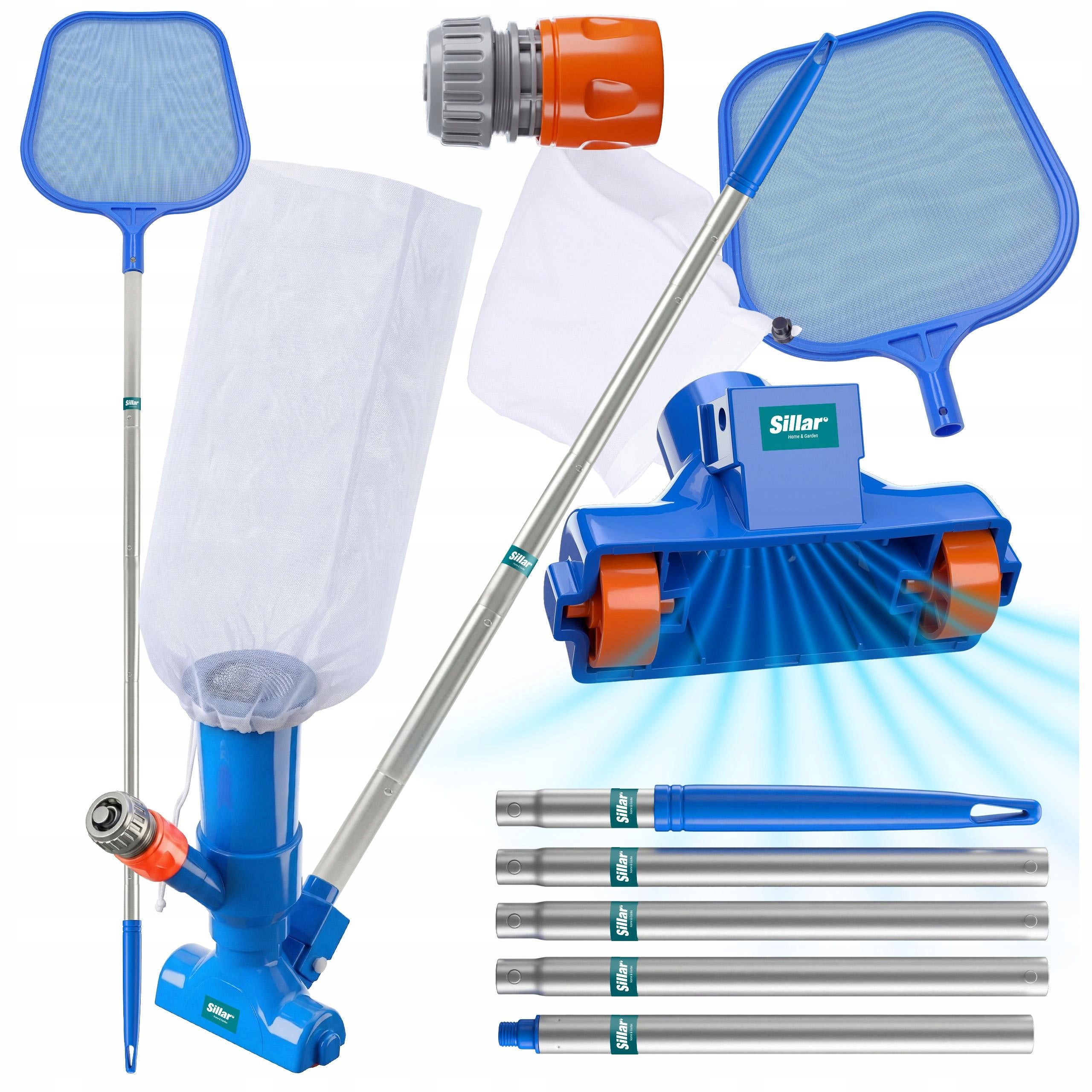 Large Bottom Pool Cleaning Kit Pool Vacuum Cleaner + Mesh + Bag