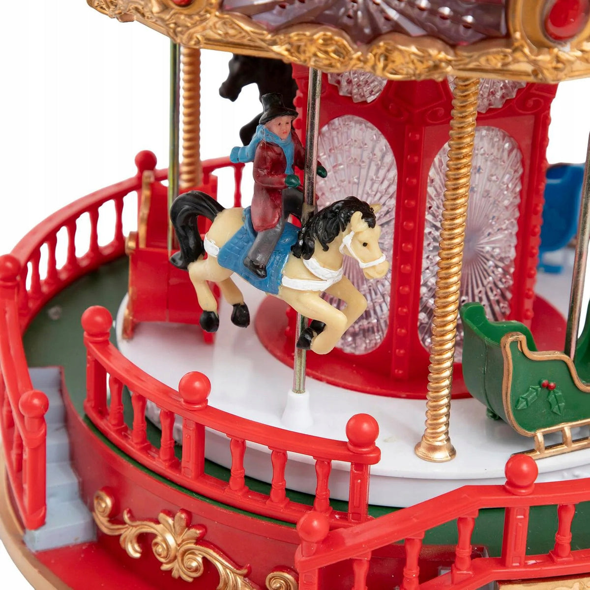 Large Carousel Magic Village LED Winter Town Christmas Village Brand no brand