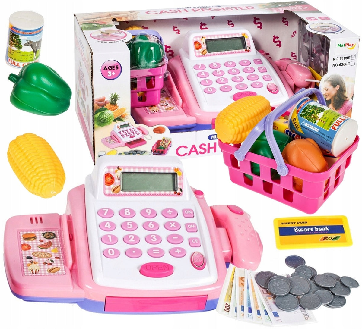 Large Cash Register Fiscal Shop For Children Shopping Money LCD CALCULATOR XXL