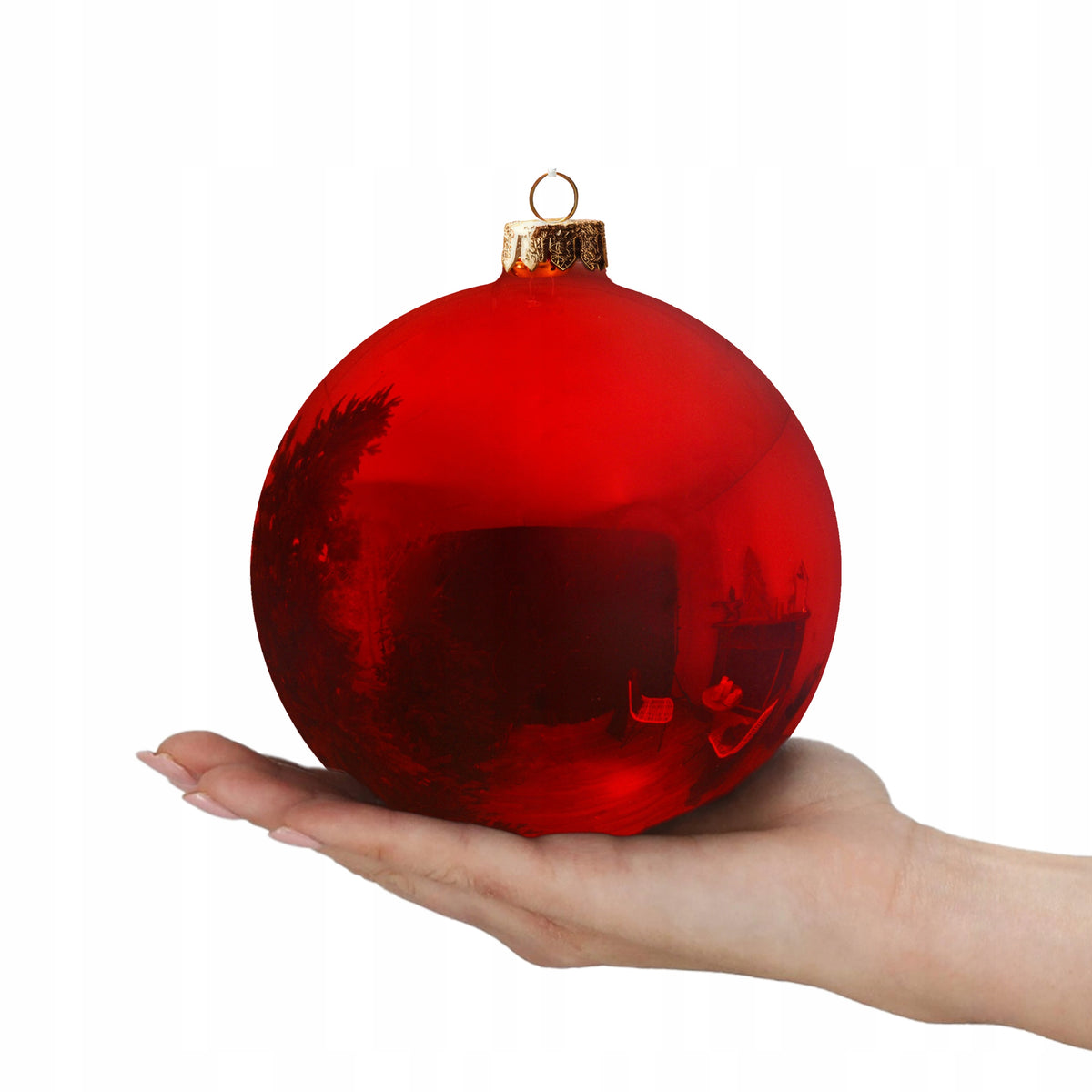 Large Christmas tree bauble 20cm red shiny unbreakable Christmas tree ornament Packaging status original