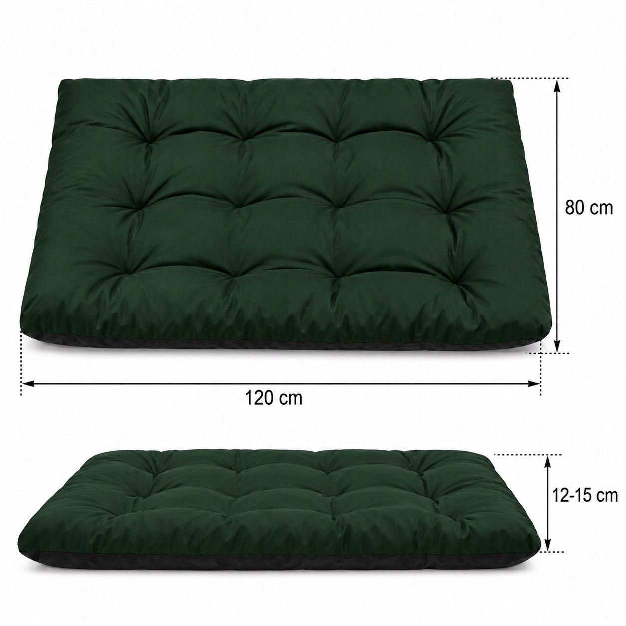 Large Dog Bed WATERPROOF Cushion BED 120x80 Dark Green Packaging status original