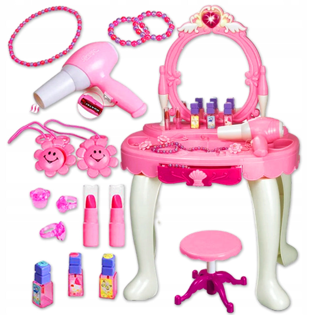 Large Dressing Table for Girls with Mirror Table Light Music + Accessories