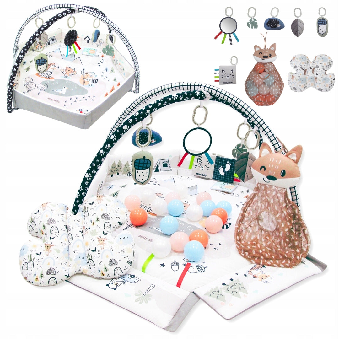 Large Educational Mat Soft Interactive Balls 5in1 Minky Milly Mally