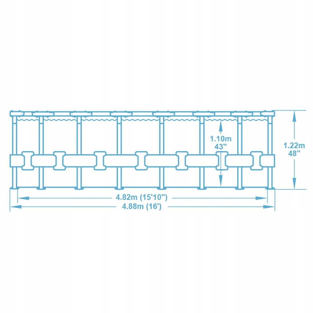 Large Frame Pool BESTWAY 5619E 488x122cm Pump Cover Volume 19480 l
