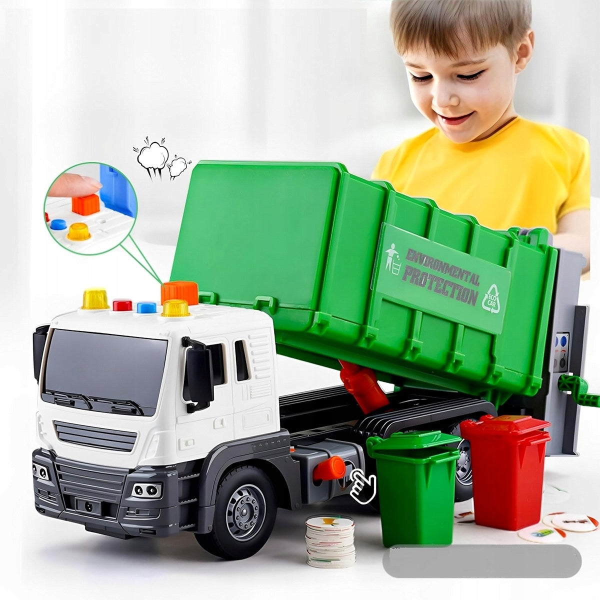 Large Garbage Truck with Baskets City Auto with Light and Sounds Manufacturer code QL55583