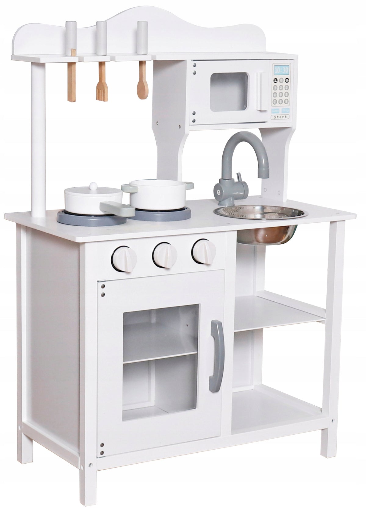 Large KITCHEN for children WOODEN +POTS +SINK +CUTLERY + MICROWAVE!!! Manufacturer code W10C404H