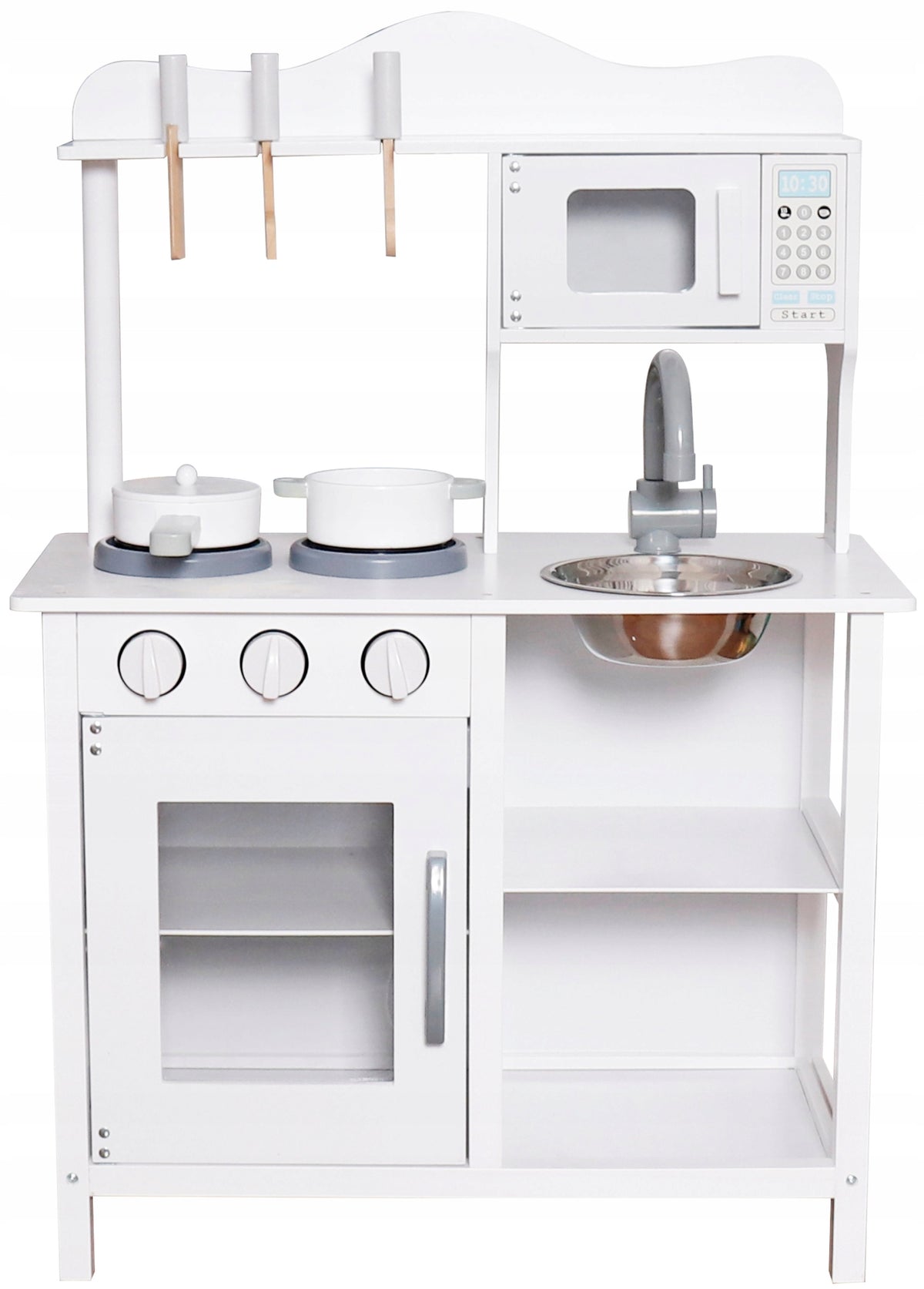 Large KITCHEN for children WOODEN +POTS +SINK +CUTLERY + MICROWAVE!!! Manufacturer code W10C404H