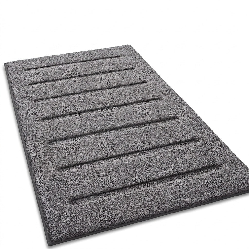Large Non-Slip Bathroom Mat Absorbent Soft Grey 61x110 cm