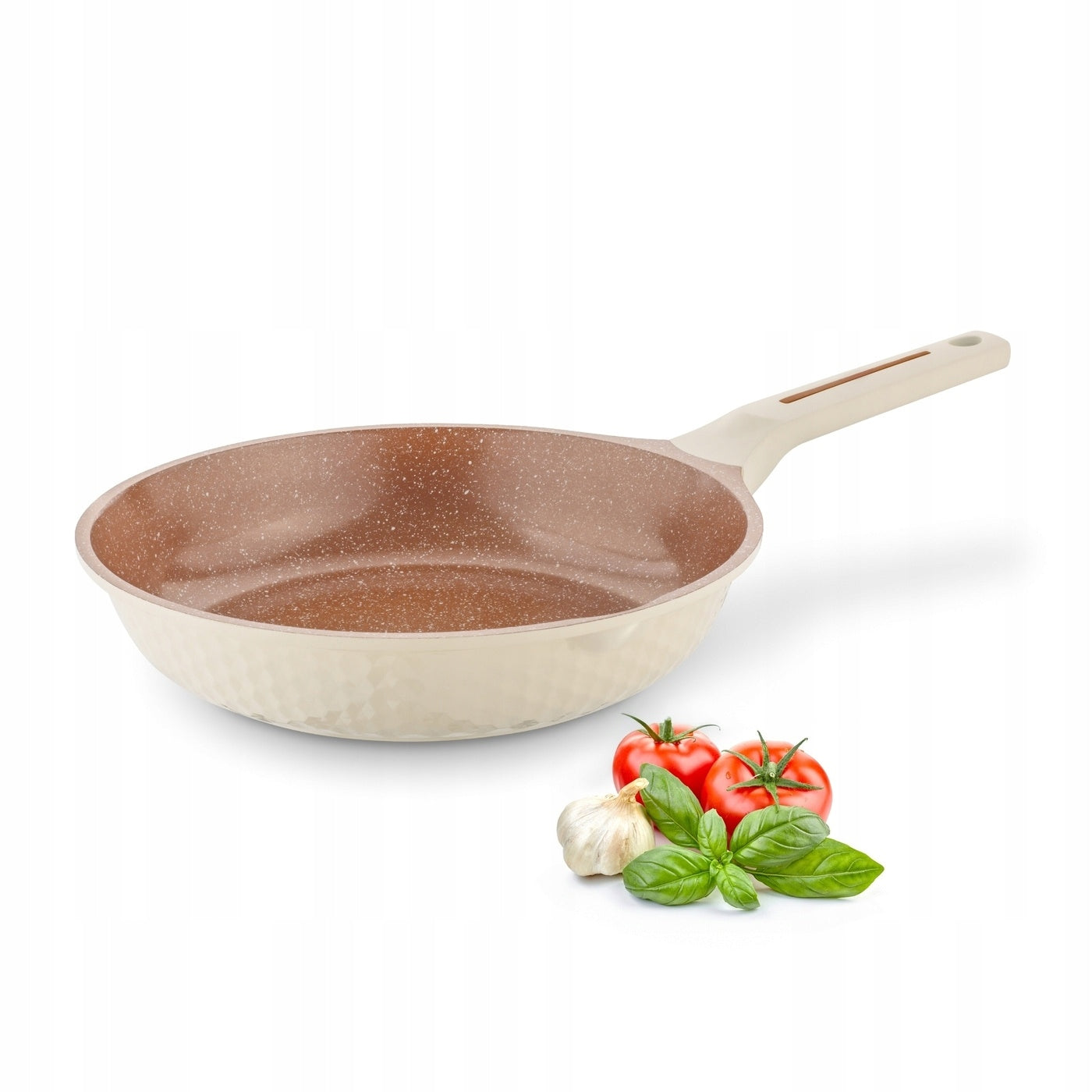 Large PAN INDUCTION GAS NONSTICK frying pan 28 cm Texture Cream