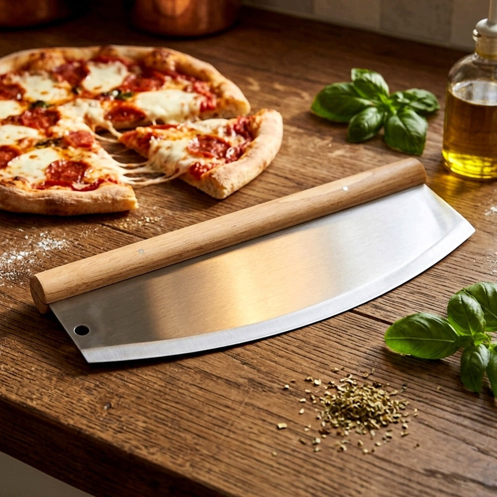 Large PIZZA KNIFE Steel Cleaver Crib for Cutting Chop Vegetable Herbs Packaging status original