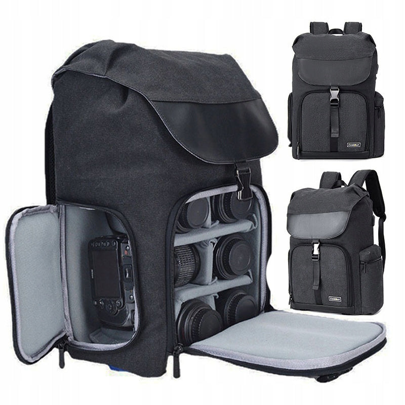 Large Photo Backpack for Camera Side Tripod Access USB PORT