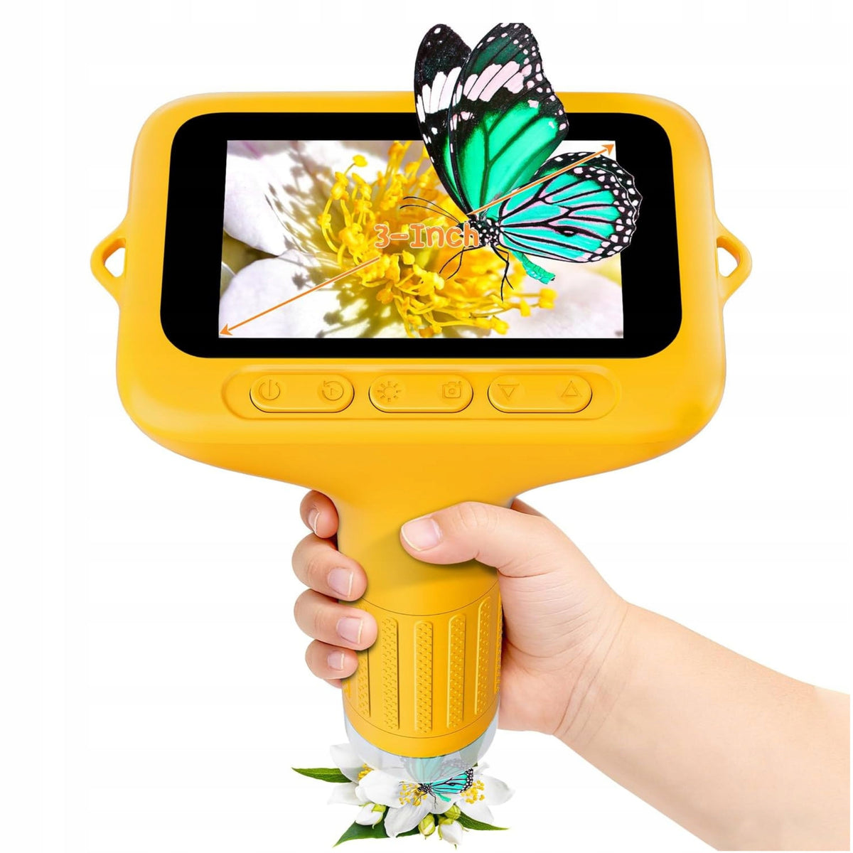Large Portable Digital Microscope For Kids 3" IPS LCD LED 1000X USB Screen