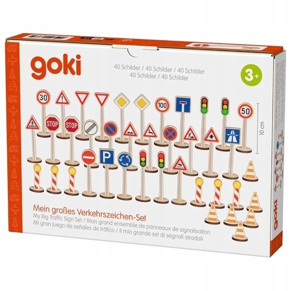 Large Road Sign Set for Kids 3+ Educational Wooden 40 Pieces