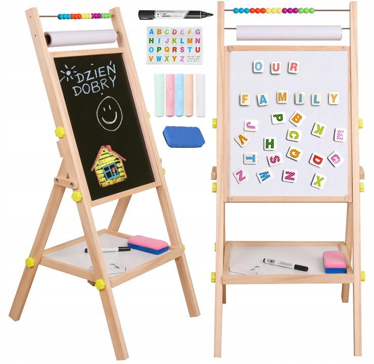 Large Rotating 5in1 Magnetic Dry Erase Wooden Chalkboard
