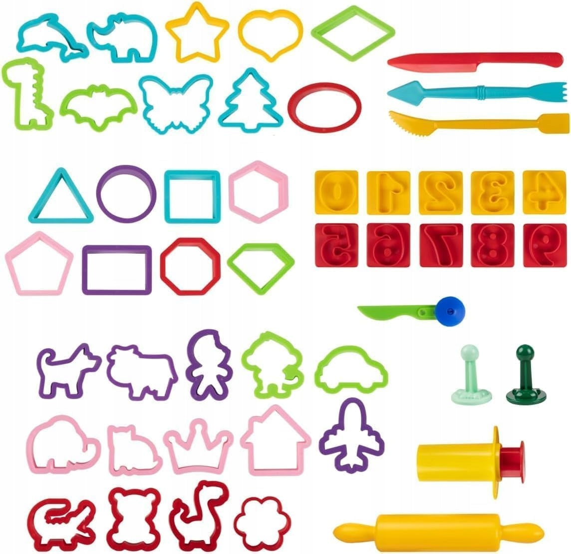 Large Set of Modeling Molds 50pcs for Cake Modeling and Sand