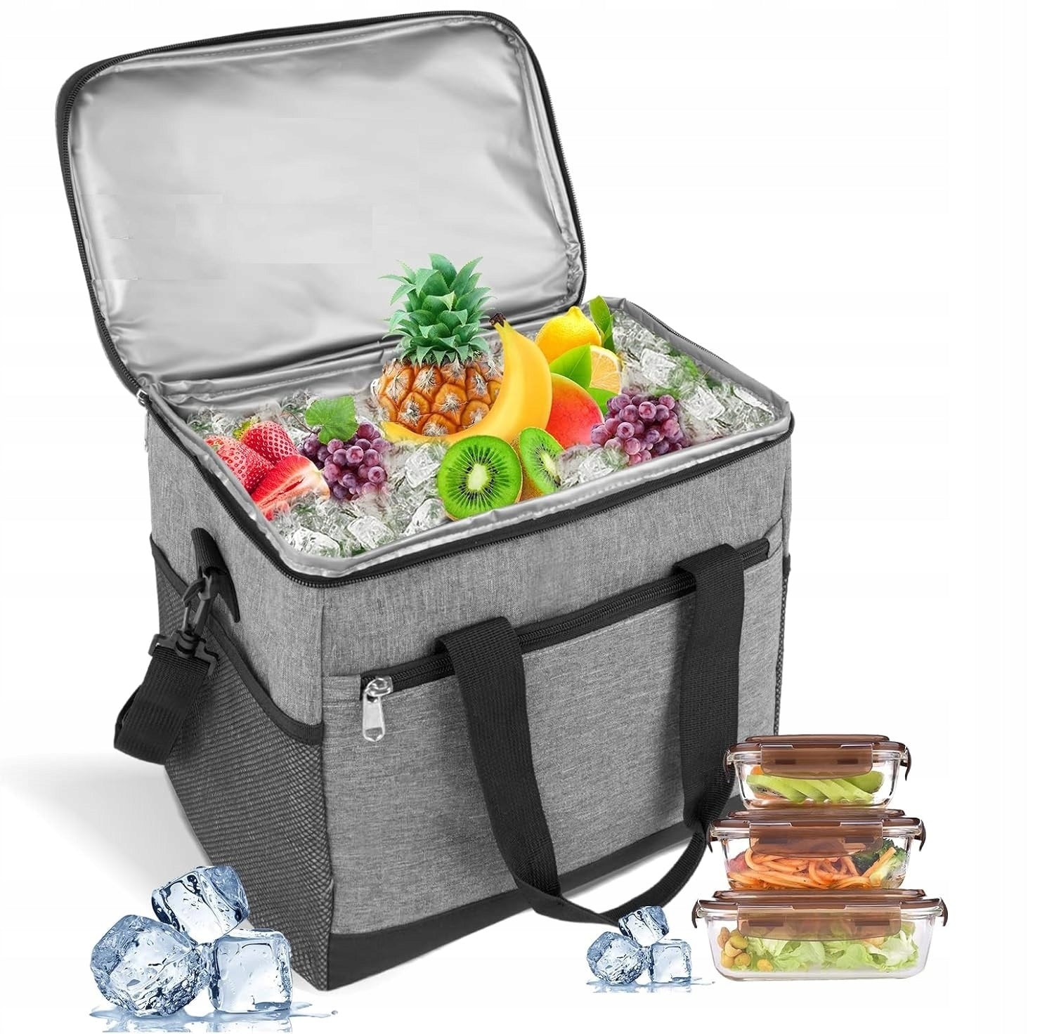 Large Thermal Bag Picnic Beach Refrigerator Folding Tourist Basket