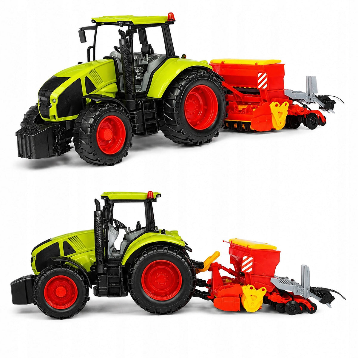 Large Tractor with Seed Drill Agricultural Machine Toy Moving Elements Packaging status original