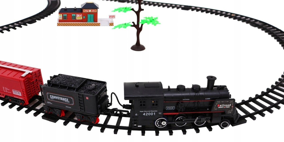 Large Train Set With Sounds and Smoke 2 Battery Operated Loops Brand Ramiz