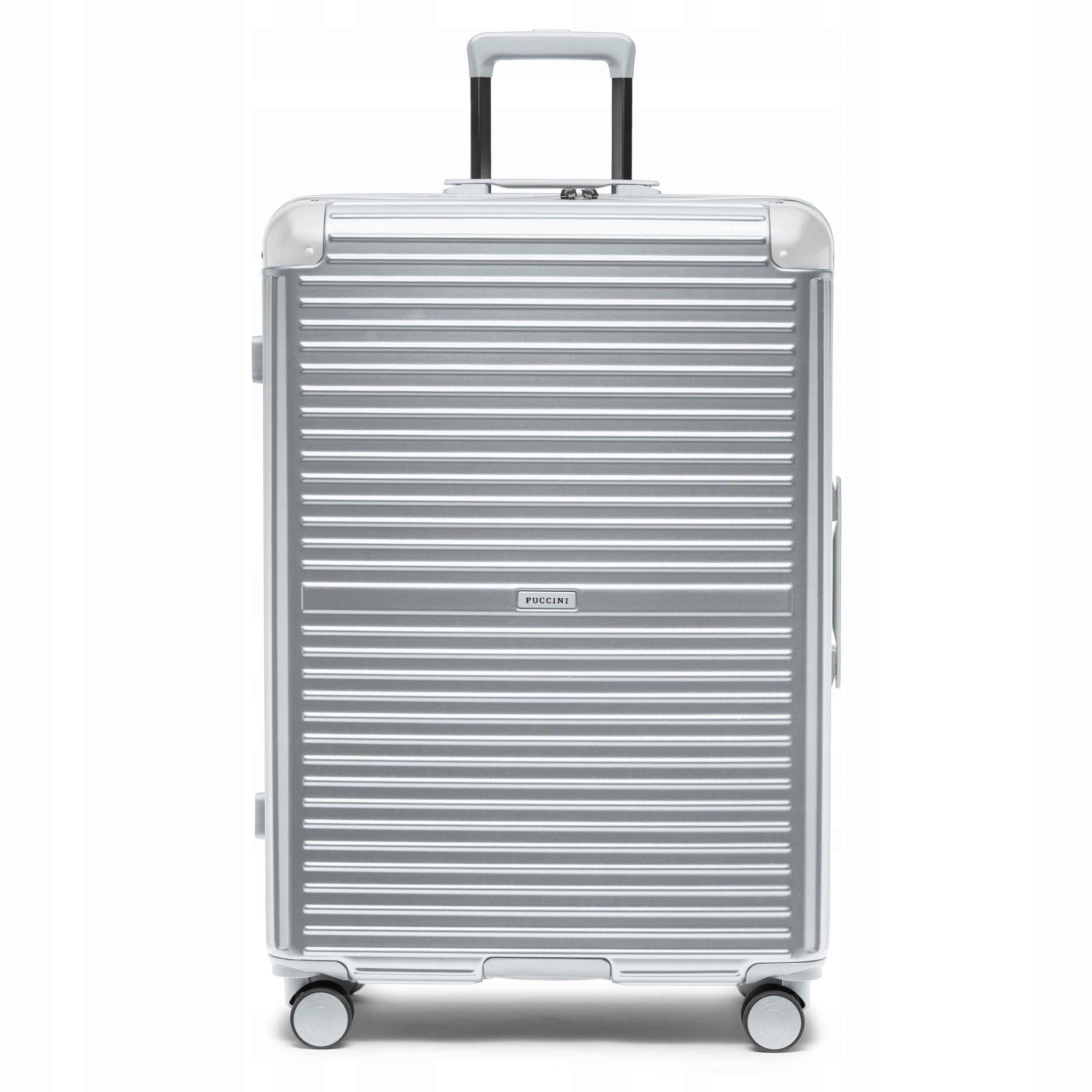 Large Travel Suitcase Hard Aluminum Corners Silver PUCCINI PC034A-4C Packaging status original