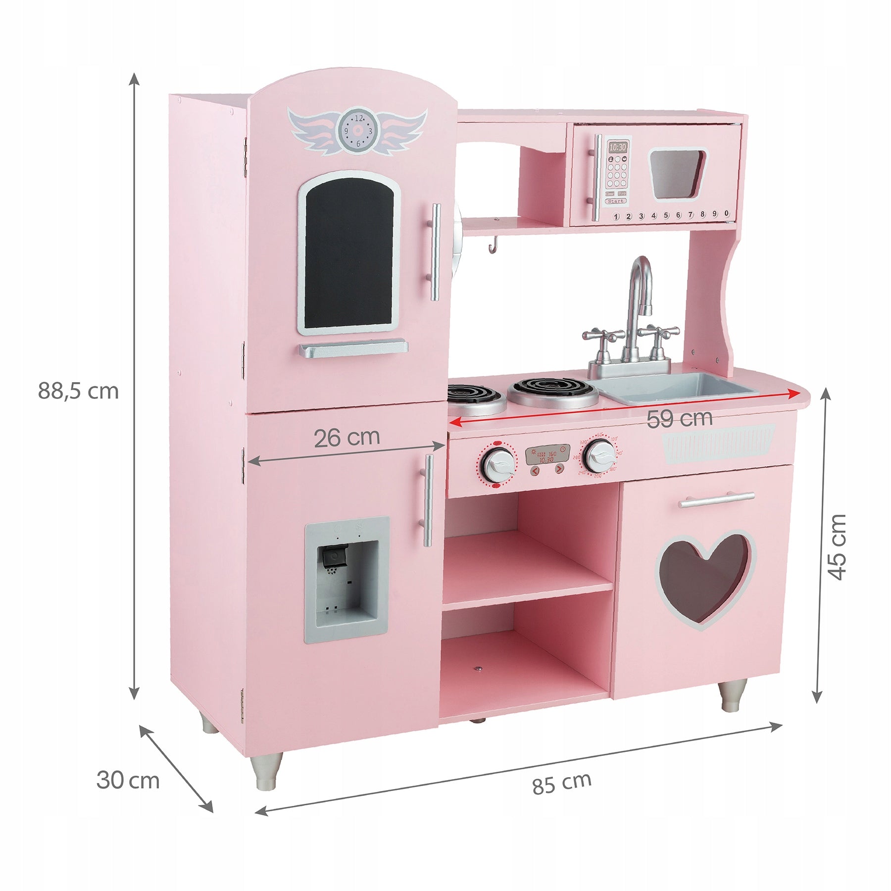 Large Wooden Kids Kitchen TinyTotsKitchen Pink XL Toy Packaging status original