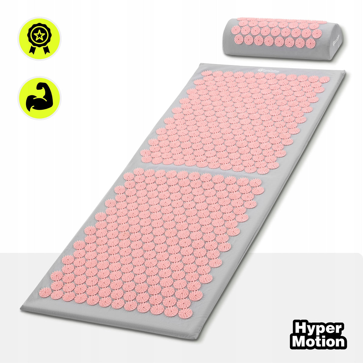Large acupressure mat 130 cm HyperMotion with pillow and cover Manufacturer code HYP35 ACU MAT PINK