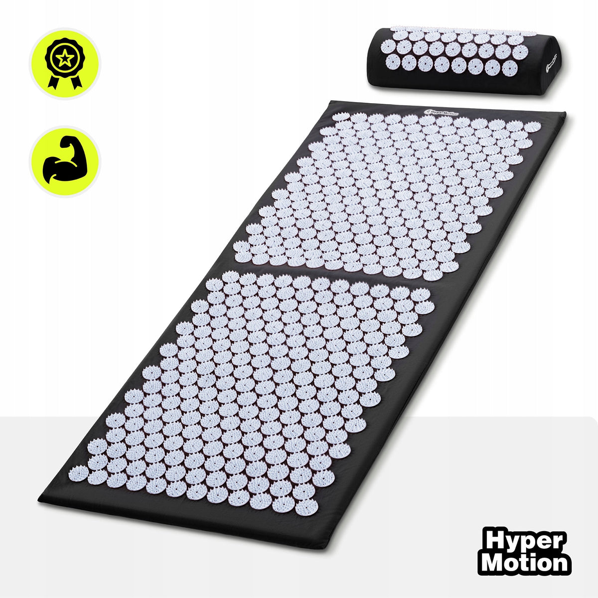Large acupressure mat with pillow cover 130cm HyperMotion black and white Packaging status original
