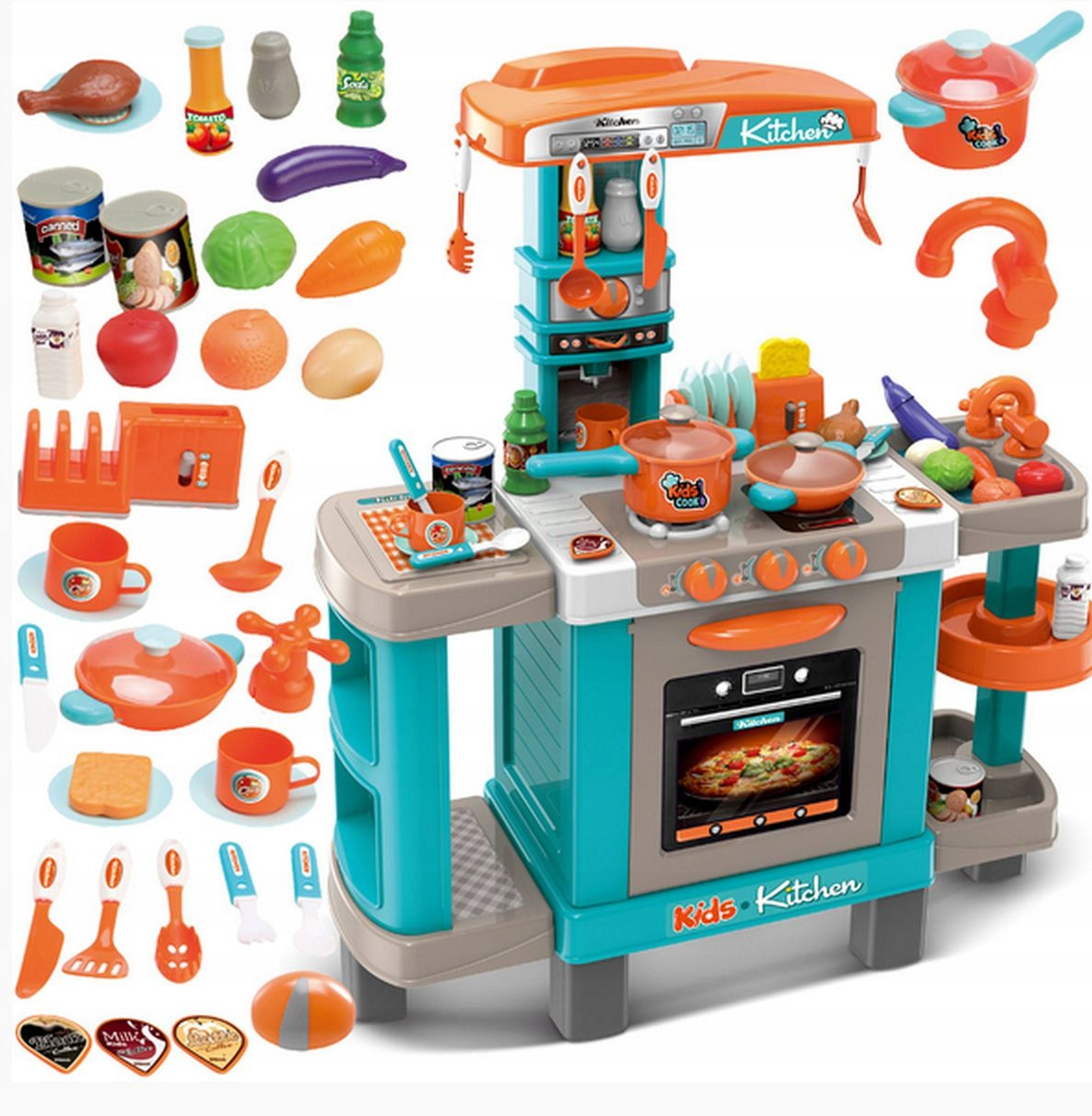 Large children's kitchen with interactive accessories