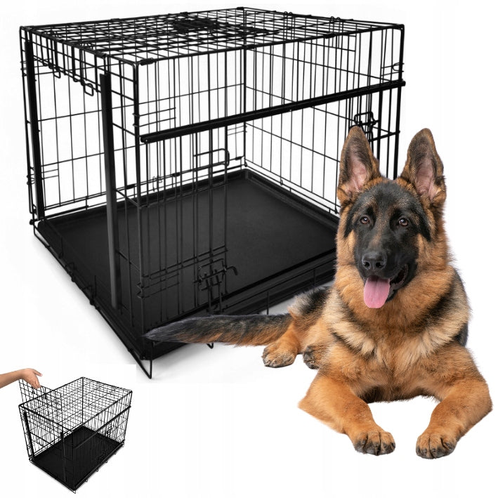 Large dog cage SLIDE kennel SLIDING DOOR premium 107 x 71 x 79cm