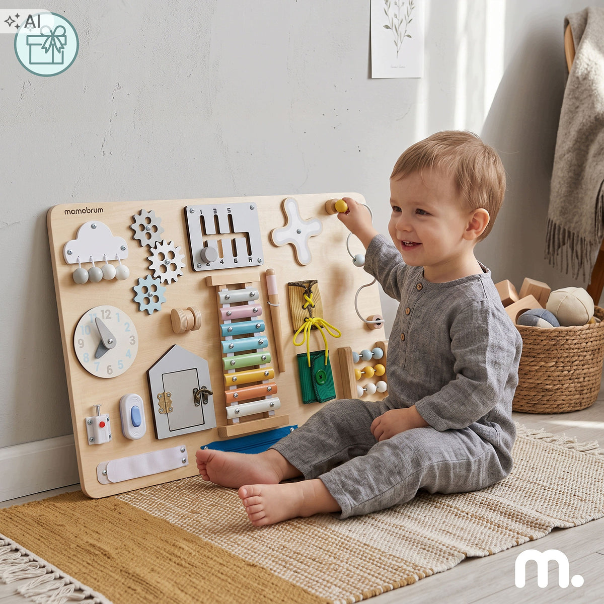Large manipulation board Mamabrum – cymbals, gear panel and 17 elements Packaging status original