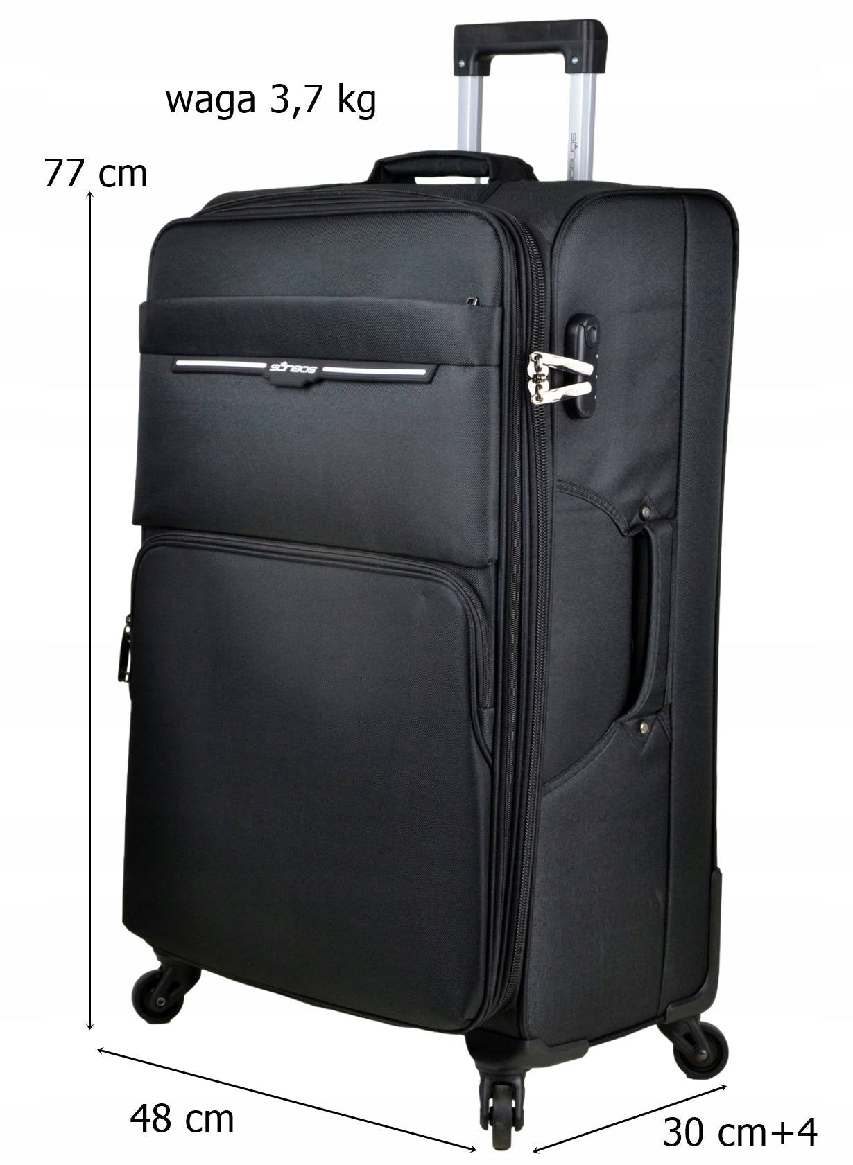 Large material suitcase on wheels Polaris 77 - 100 liters Packaging status original