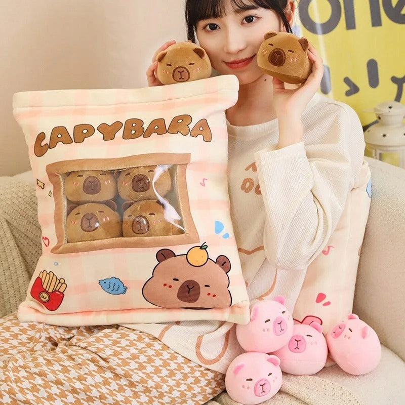Large pillow plush toy capybara small plush toys squishies capybaras in pillow Packaging status original