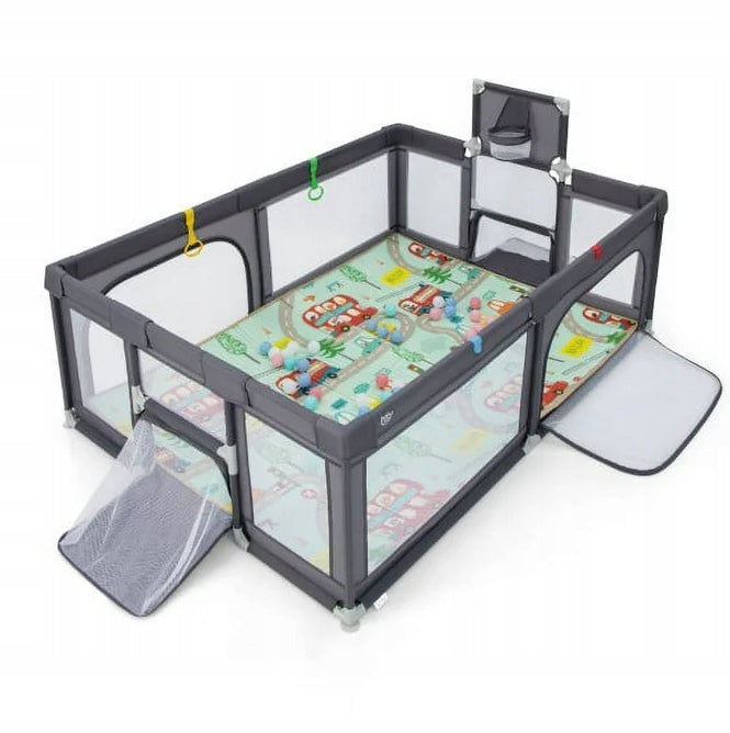 Large playpen for children with mat and ocean balls 207 x 145 x 68 cm Manufacturer code BB5863GR