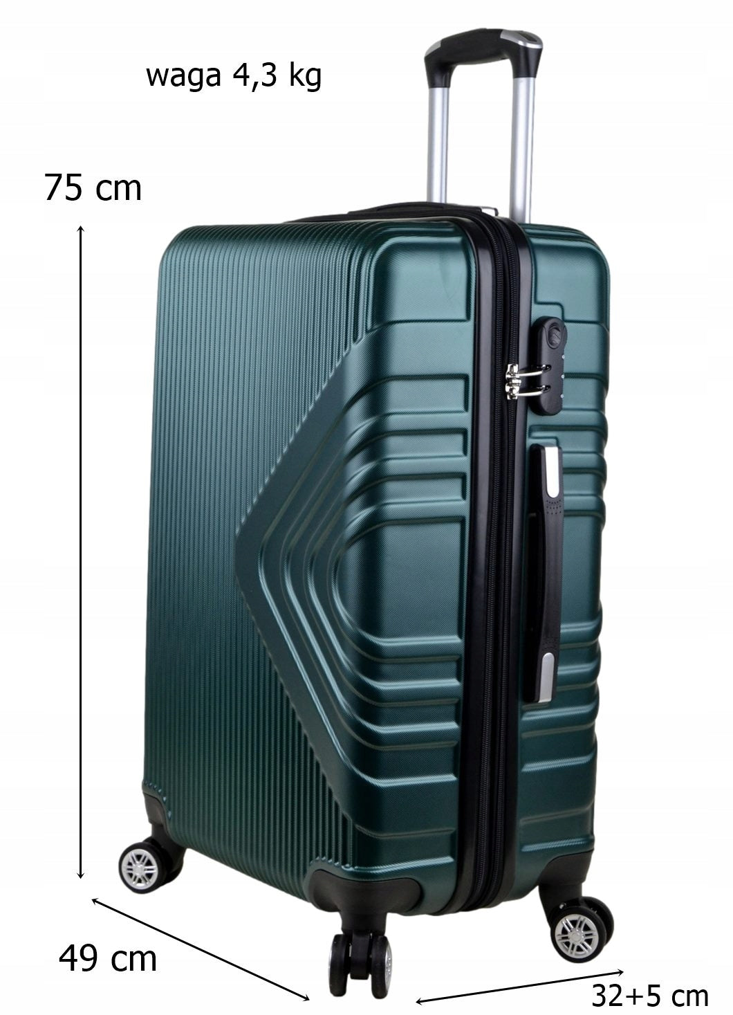 Large polycarbonate case with SunBag extension model APUS 8082 EXP Manufacturer code 8082d EX